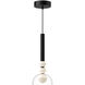 Rise LED 6 inch Black Pendant Ceiling Light in Black and Clear