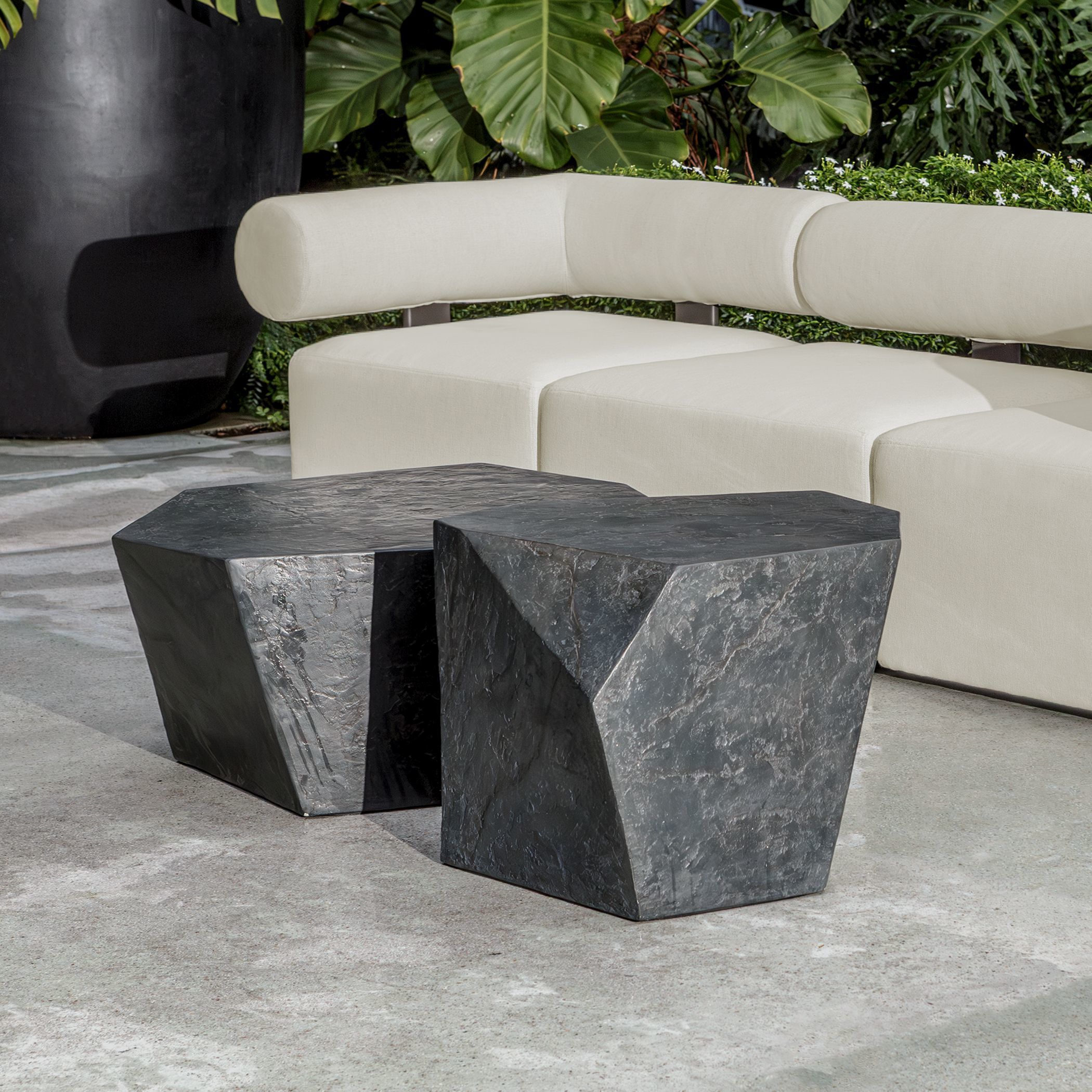 Parra 24 X 18 inch Natural Slate Outdoor Side Table