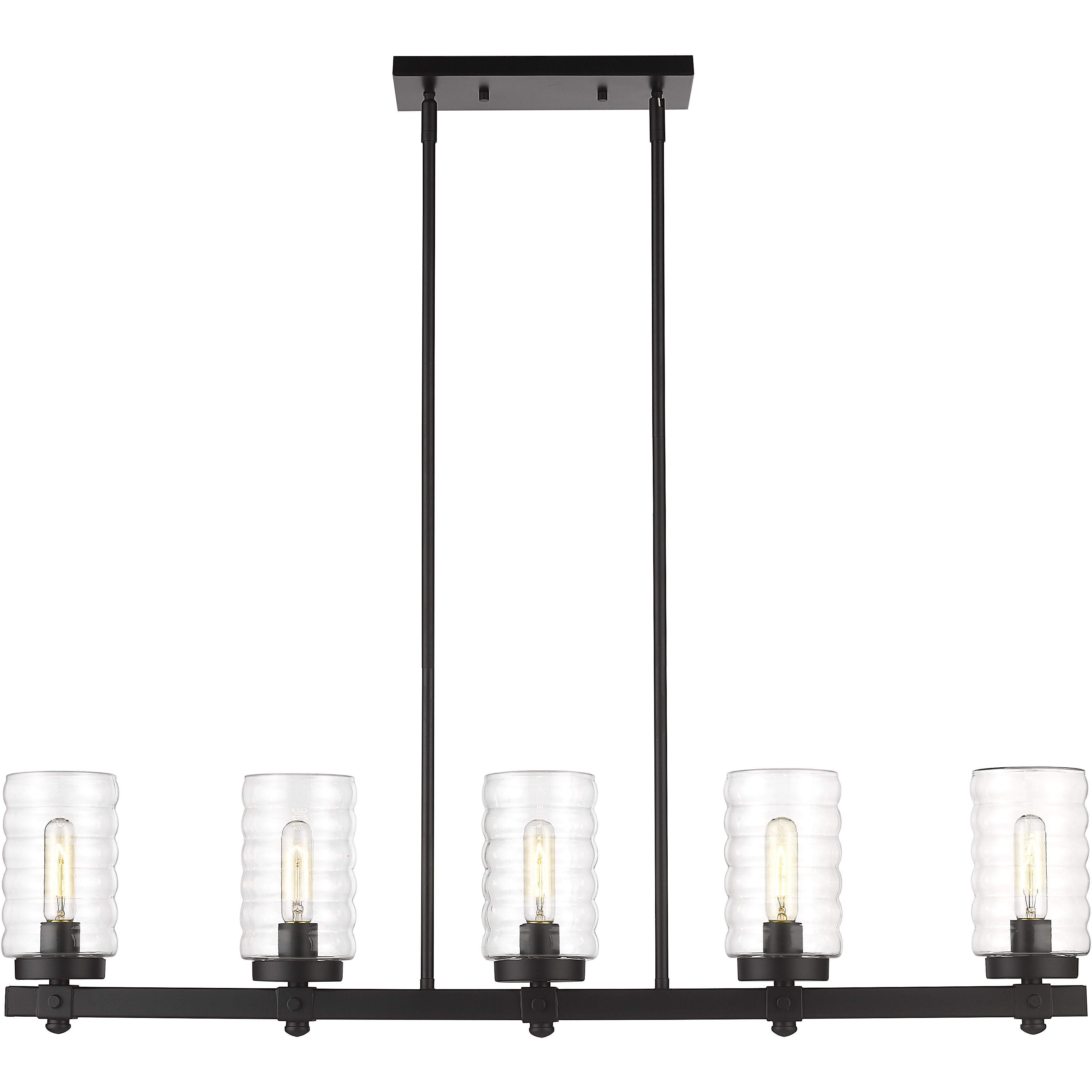 Tahoe 5 Light 4.5 inch Matte Black Outdoor Linear Chandelier