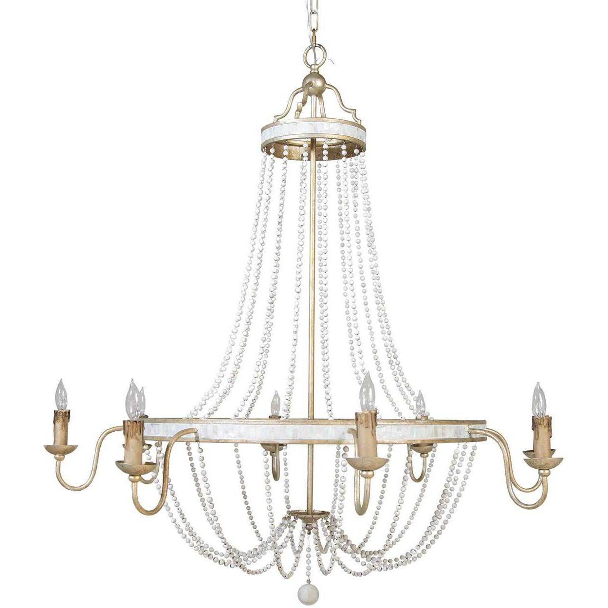Corinna 8 Light 42.25 inch Champagne Silver / Antique White Chandelier Ceiling Light