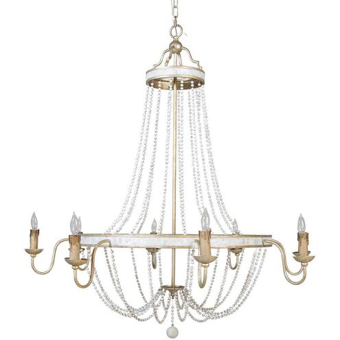 Corinna 8 Light 42.25 inch Champagne Silver / Antique White Chandelier Ceiling Light