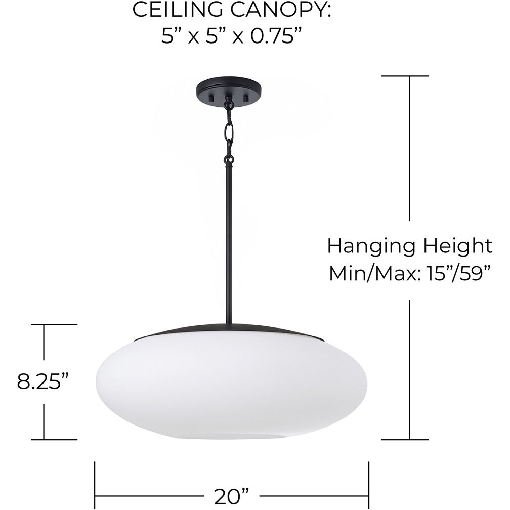 Soren 1 Light 20 inch Matte Black Pendant Ceiling Light