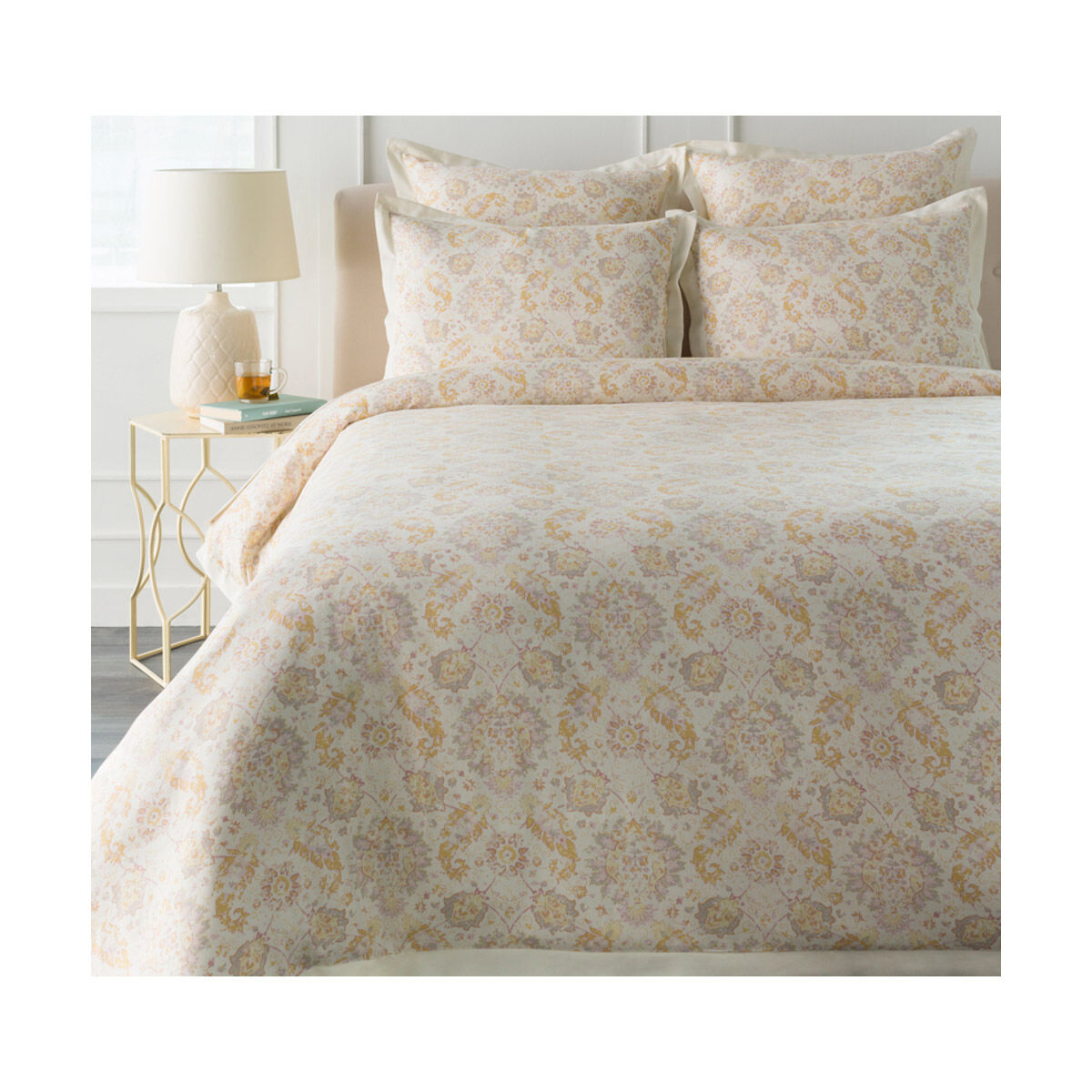 Mona 26 X 26 inch Pink and Grey Euro Sham