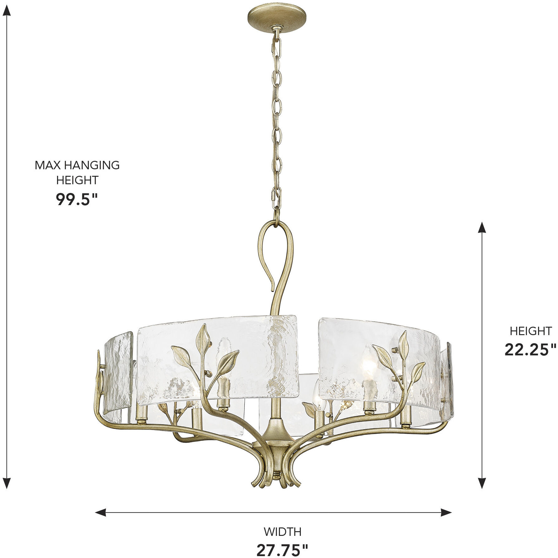 Calla 27.75 inch 60.00 watt White Gold Chandelier Ceiling Light