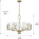 Calla 27.75 inch 60.00 watt White Gold Chandelier Ceiling Light