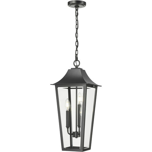 Gannon 3 Light 10 inch Black Outdoor Chain Mount Ceiling Fixture in G9