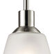 Jackson 1 Light 4 inch Brushed Nickel Mini Pendant Ceiling Light in Incandescent