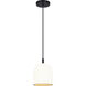 Jack 1 Light 6 inch Matte Black Pendant Ceiling Light in White Cement