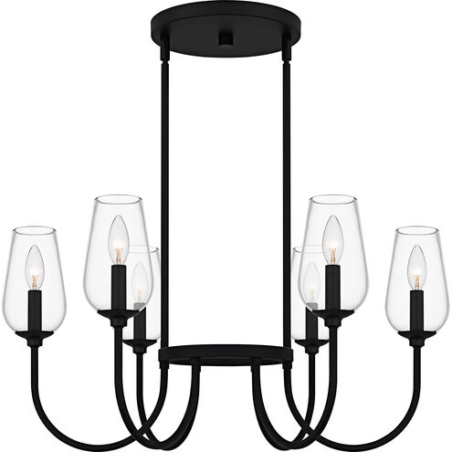 Viscount 6 Light 28 inch Matte Black Chandelier Ceiling Light