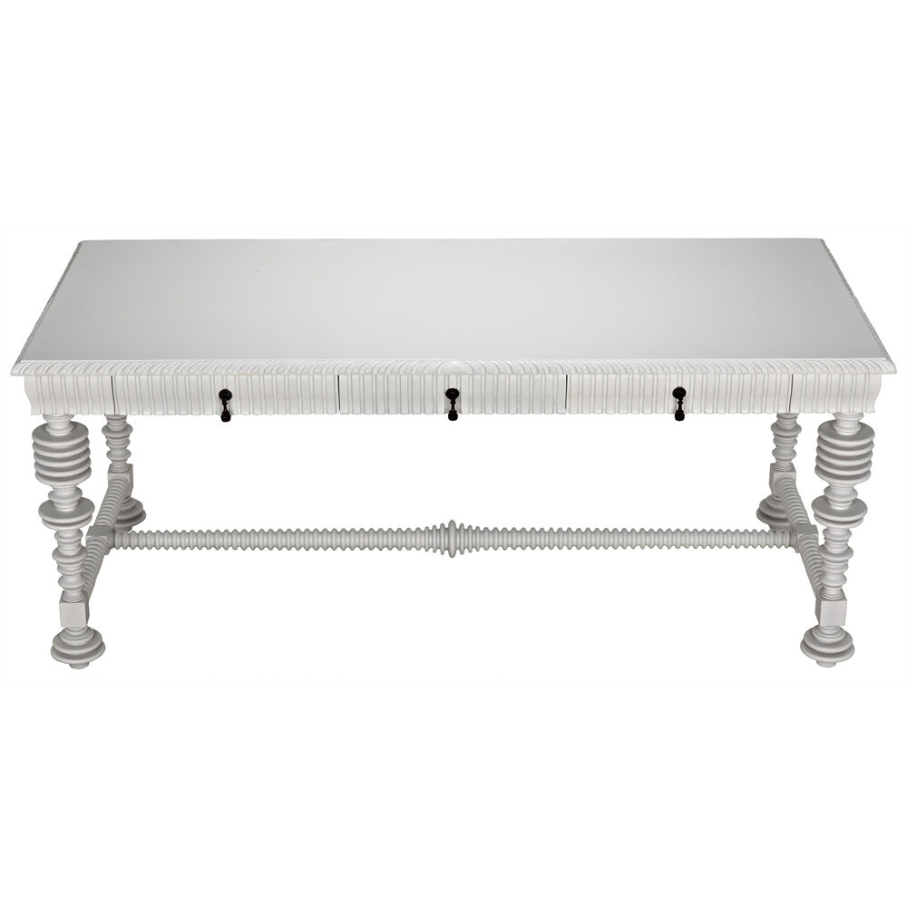 Portuguese 72 X 32 inch Solid White Desk