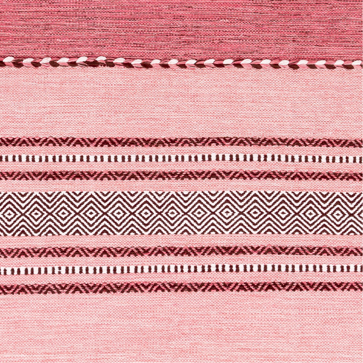 Trenza 120 X 96 inch Pale Pink/Bright Pink/Blush/White/Rose/Dark Brown Rugs, Rectangle