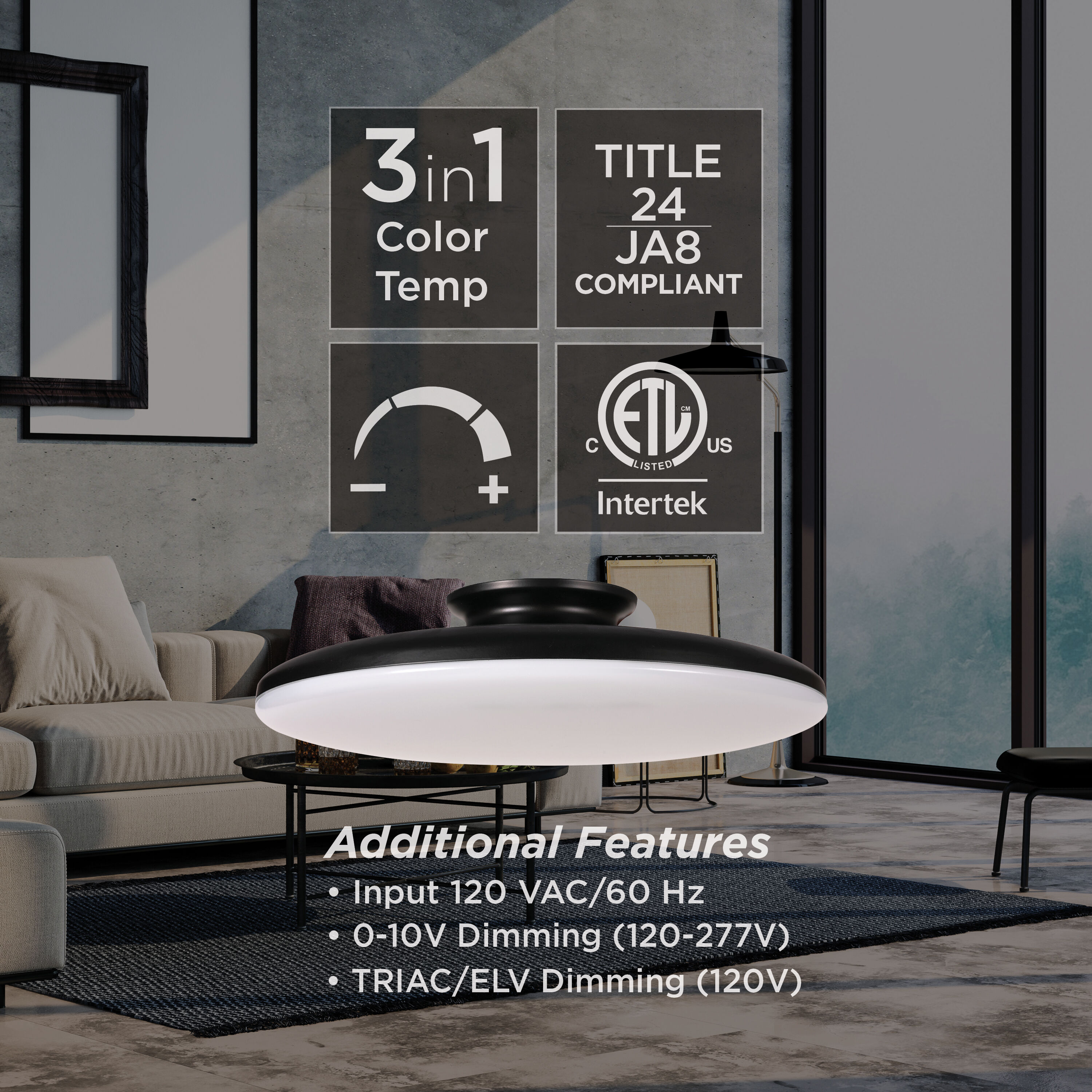 Skye LED 19 inch Satin Nickel Flush Mount Ceiling Light