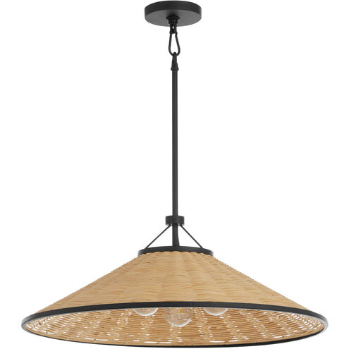 Cona 3 Light 24 inch Matte Black Pendant Ceiling Light