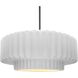 Radiance Collection - Pleated Tier Pendant Ceiling Light in Brushed Nickel, Dedicated LED, Black Cord, Gloss White (outside and inside of fixture), 16.25W x 6H, Form+Finish+Function