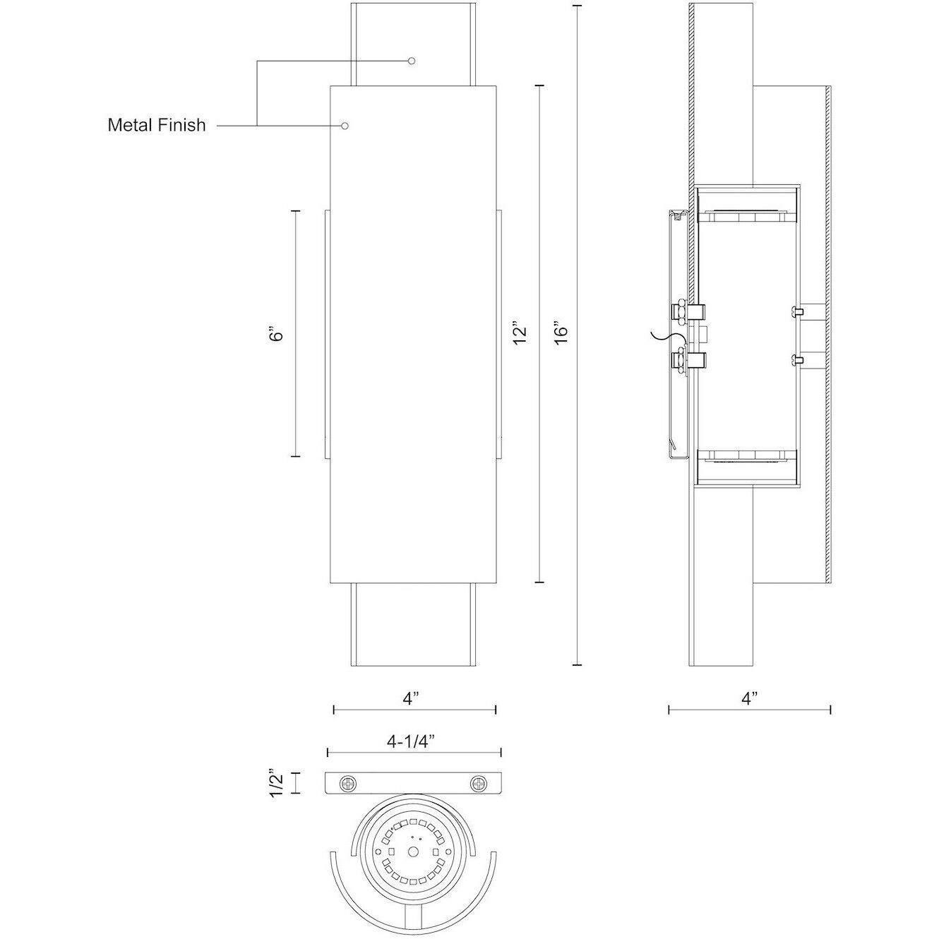 Dela Wall Sconce Wall Light in Black and Gold Leaf