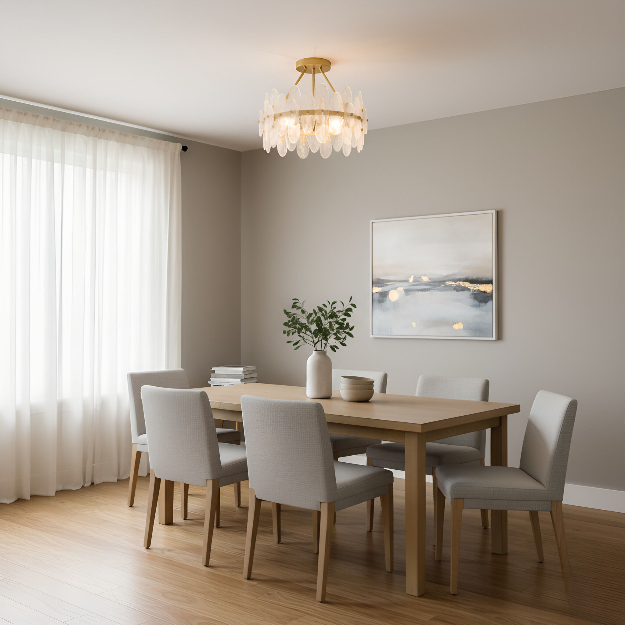 Abigail 4 Light 18 inch Brushed Gold Semi-Flush Mount Ceiling Light