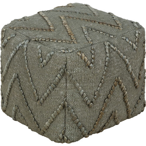 Teangi 16 inch Light Beige Pouf, Cube