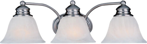 Malaga 3 Light 19.5 inch Satin Nickel Bath Light Wall Light in Marble