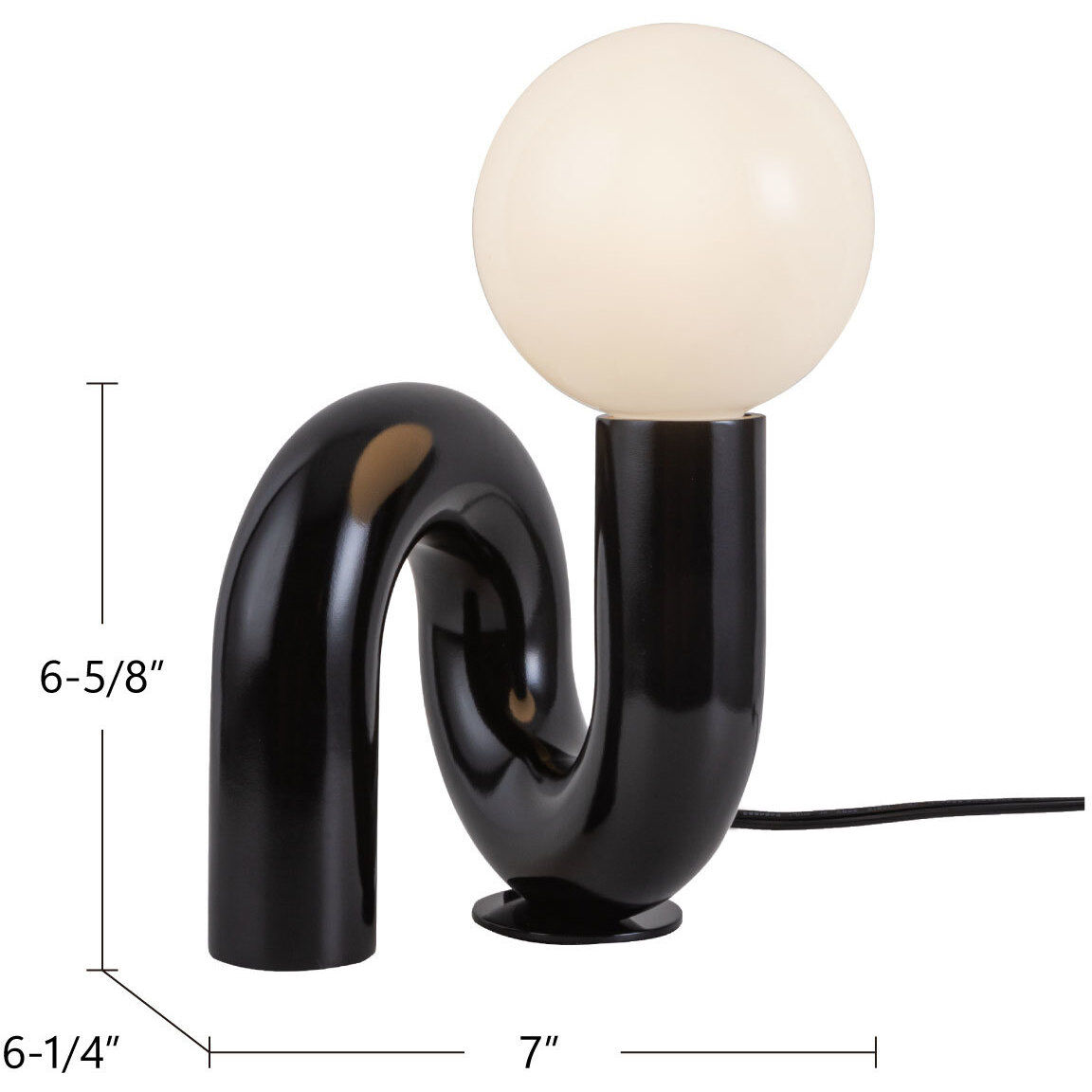 Alora Mood Sadie 6.63 inch 40.00 watt Gloss Black Table Lamp Portable Light