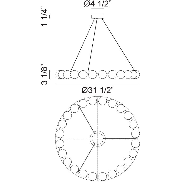 Oni LED 31.5 inch Oxidized Gold Chandelier Ceiling Light