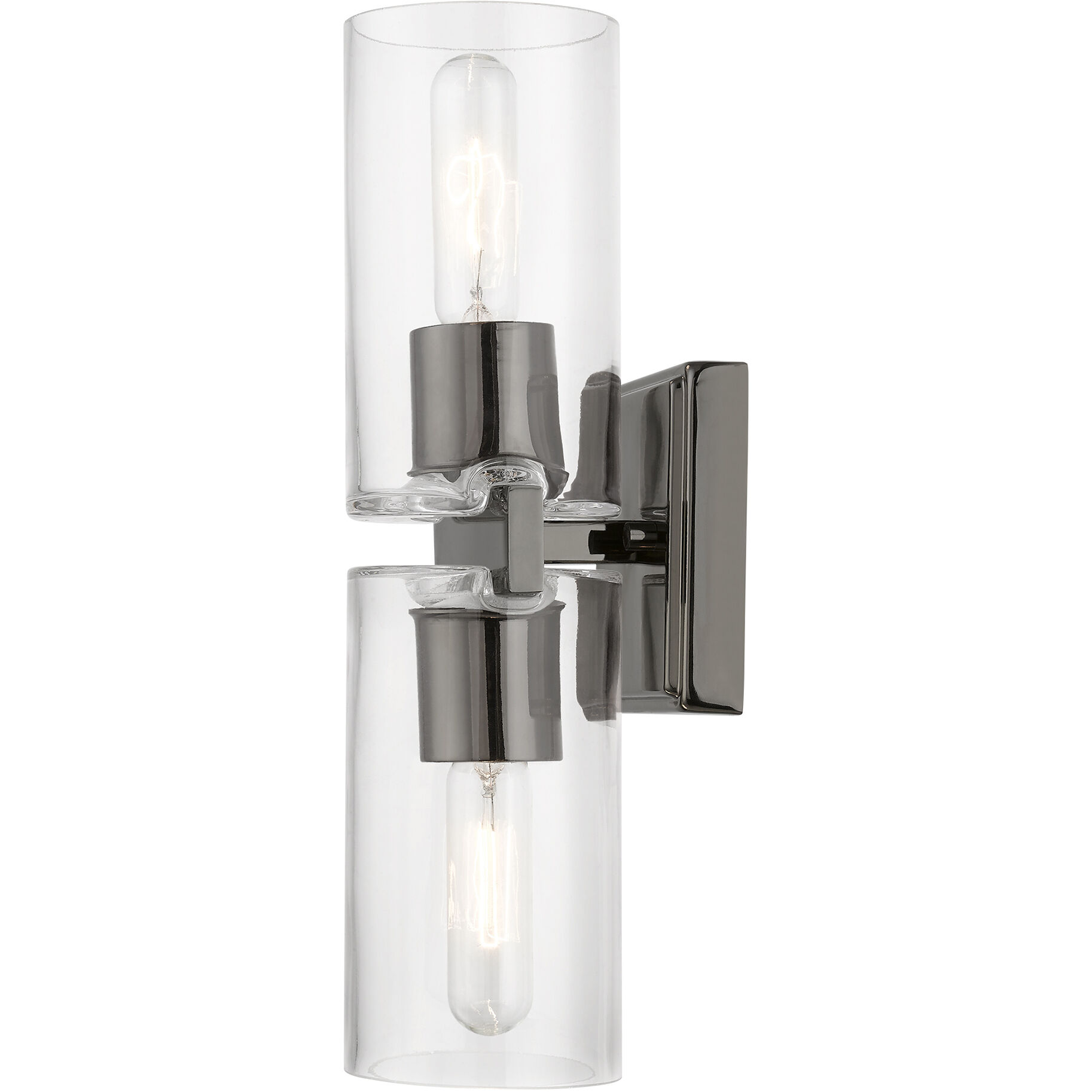 Clarion 2 Light 5 inch Black Chrome Vanity Sconce Wall Light