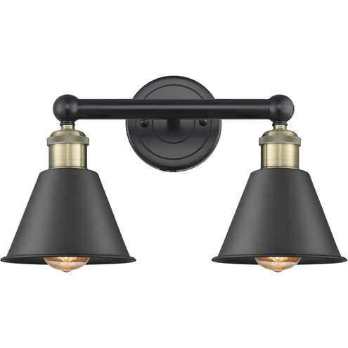 Smithfield 2 Light 15.5 inch Black Antique Brass Bath Vanity Light Wall Light in Matte Black