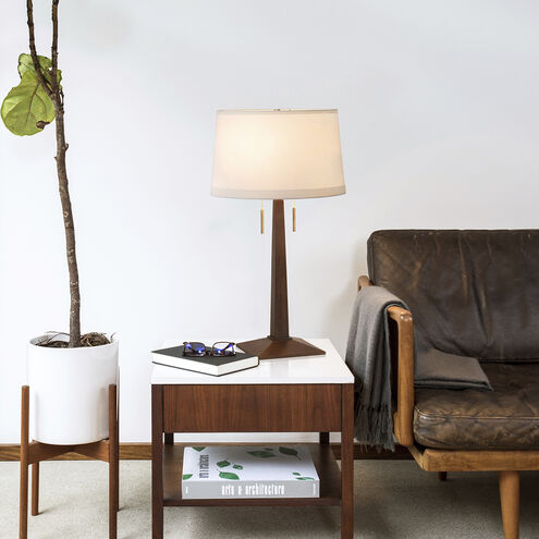 Taper 29 inch 23.00 watt Dark Walnut Wood and Weathered Brass Table Lamp Portable Light