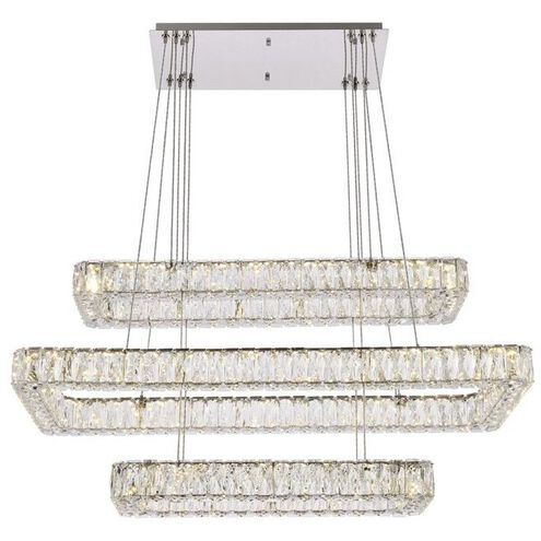 Monroe 3 Light 42 inch Chrome Pendant Ceiling Light