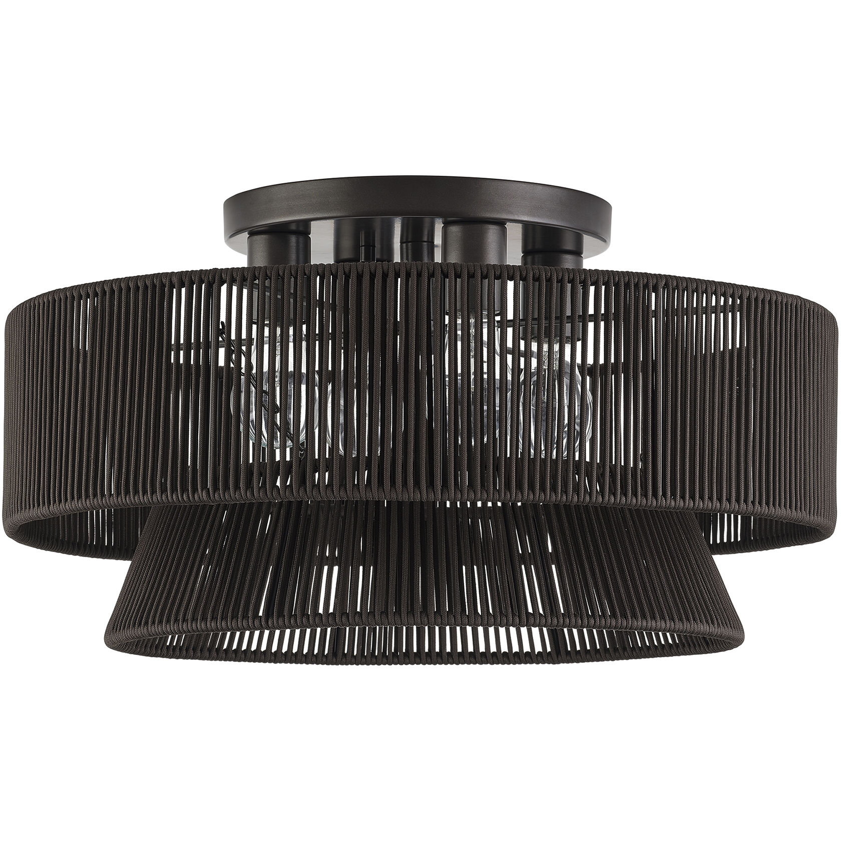 Florell 4 Light 21 inch English Bronze Semi Flush Mount Ceiling Light, Extra Large