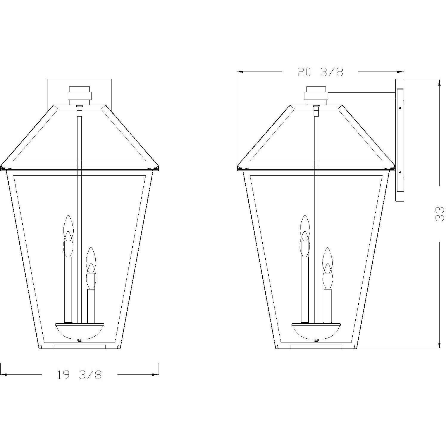 Talbot 4 Light 33 inch Oil Rubbed Bronze Outdoor Wall Light