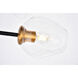 Cavoli 7 Light 57 inch Light Antique Brass and Flat Black Pendant Ceiling Light, Urban Classic