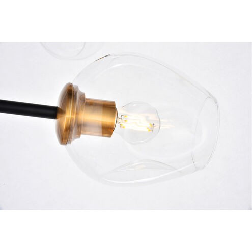 Cavoli 7 Light 57 inch Light Antique Brass and Flat Black Pendant Ceiling Light, Urban Classic