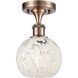 Ballston White Mouchette 1 Light 6 inch Antique Copper Semi-Flush Mount Ceiling Light