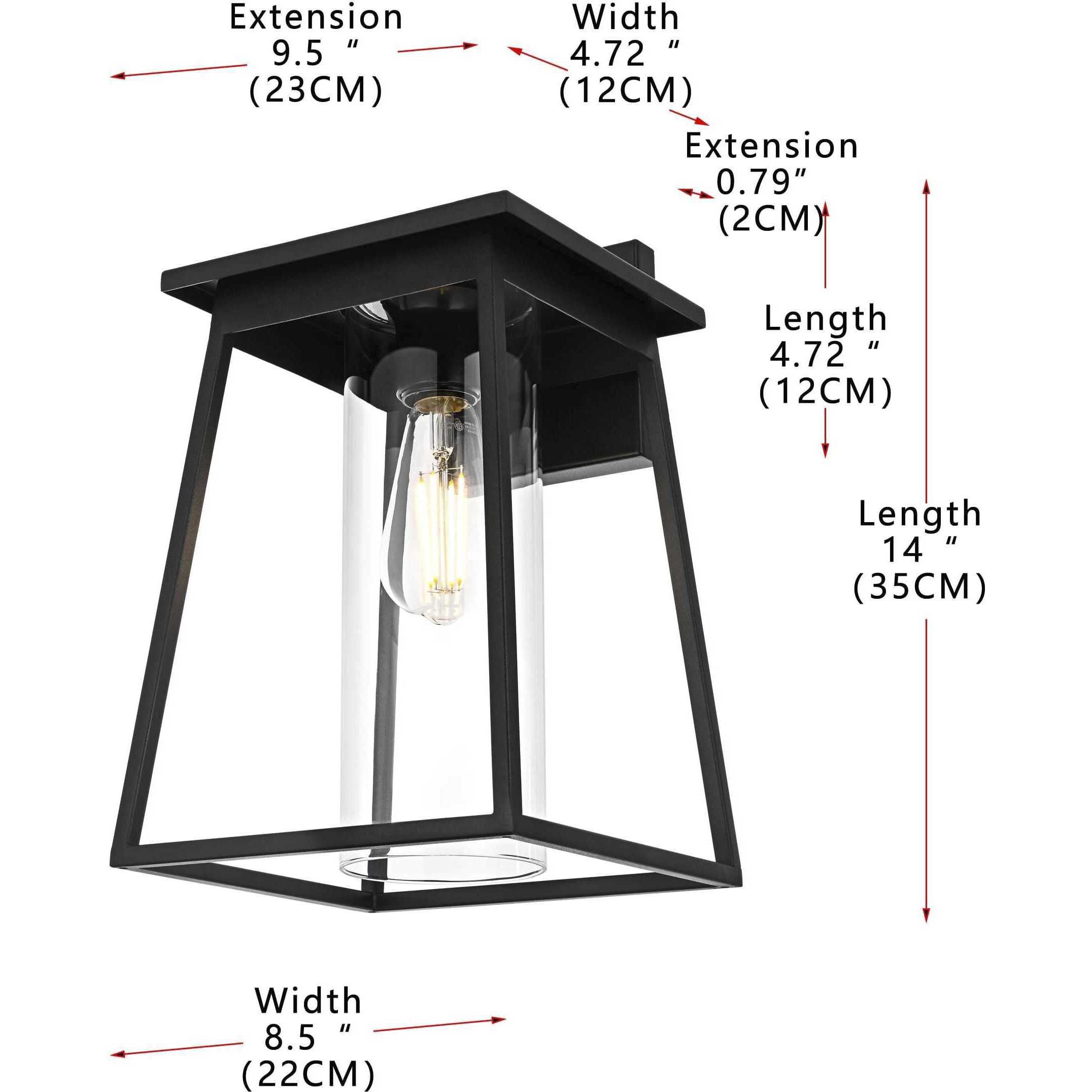 Lambert 1 Light 14 inch Black Outdoor Wall Sconce