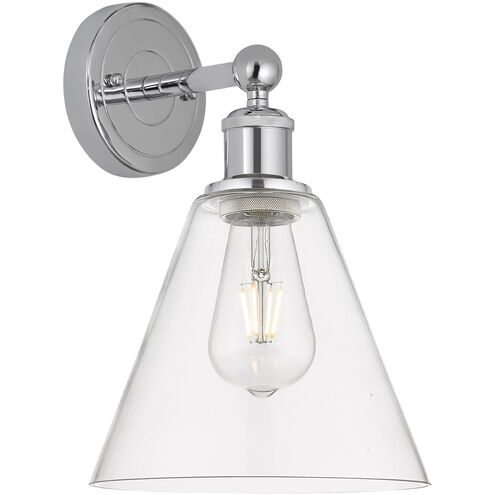 Berkshire Sconce Wall Light in Polished Chrome, Clear