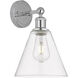 Berkshire Sconce Wall Light in Polished Chrome, Clear