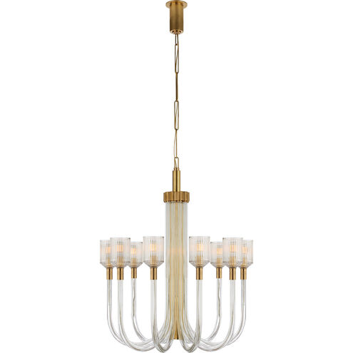 Kelly Wearstler Reverie 10 Light 30 inch Clear Ribbed Glass and Brass Single Tier Chandelier Ceiling Light in Clear Glass and Brass, Medium