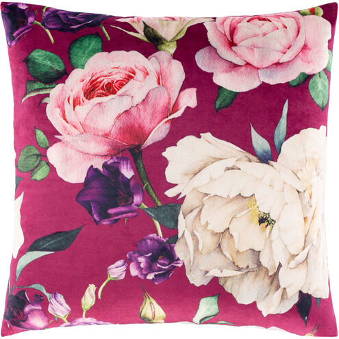 Leilani 20 X 20 inch Burgundy/Garnet/Grass Green/Bright Pink/Dark Green Pillow Kit, Square