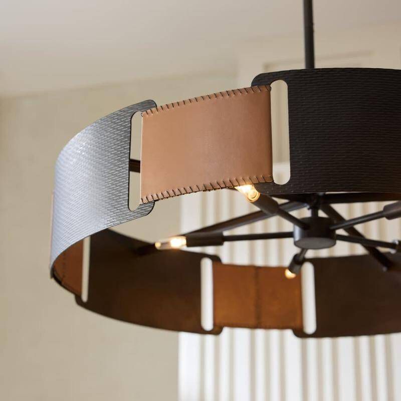 Ivan 5 Light 36.5 inch Brown and Blackened Iron Chandelier Ceiling Light