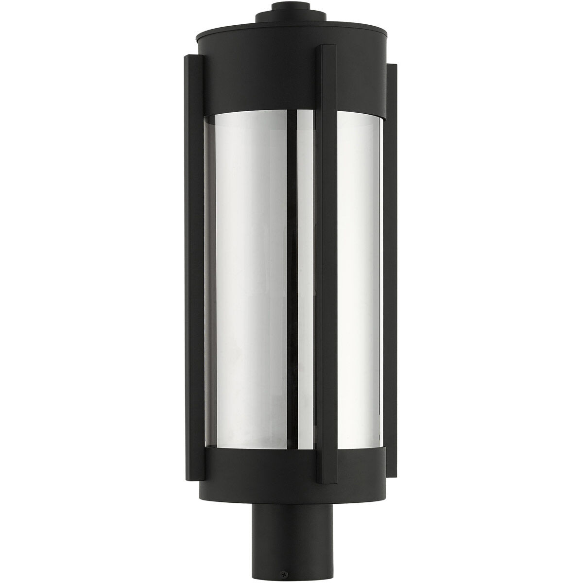 Sheridan 3 Light 22 inch Black with Brushed Nickel Candles Outdoor Post Top Lantern