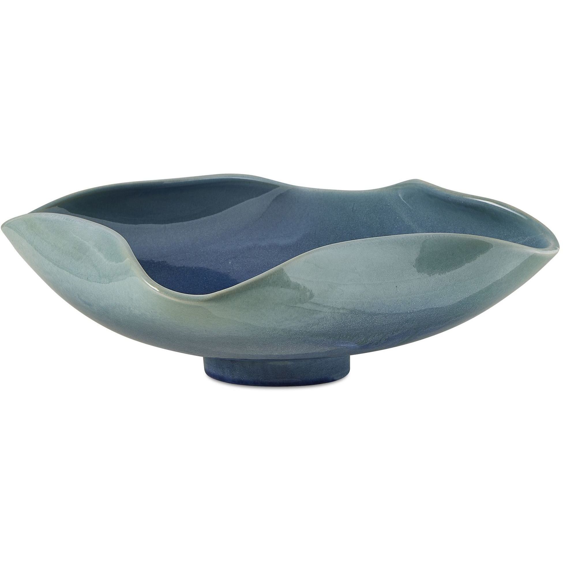 Blue Lagoon Blue-Green Glaze Outdoor Bowl