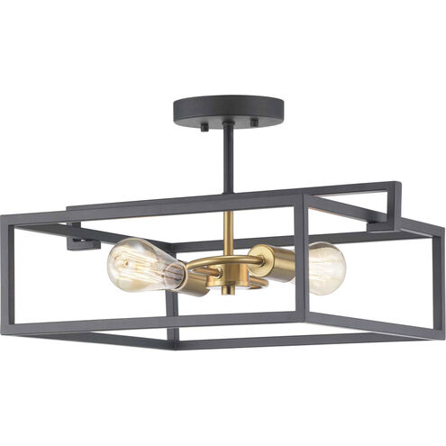 Blakely 2 Light 17 inch Graphite Semi-Flush Mount Convertible Ceiling Light, Design Series