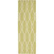 Juniper 96 X 30 inch Grass Green, White Rug