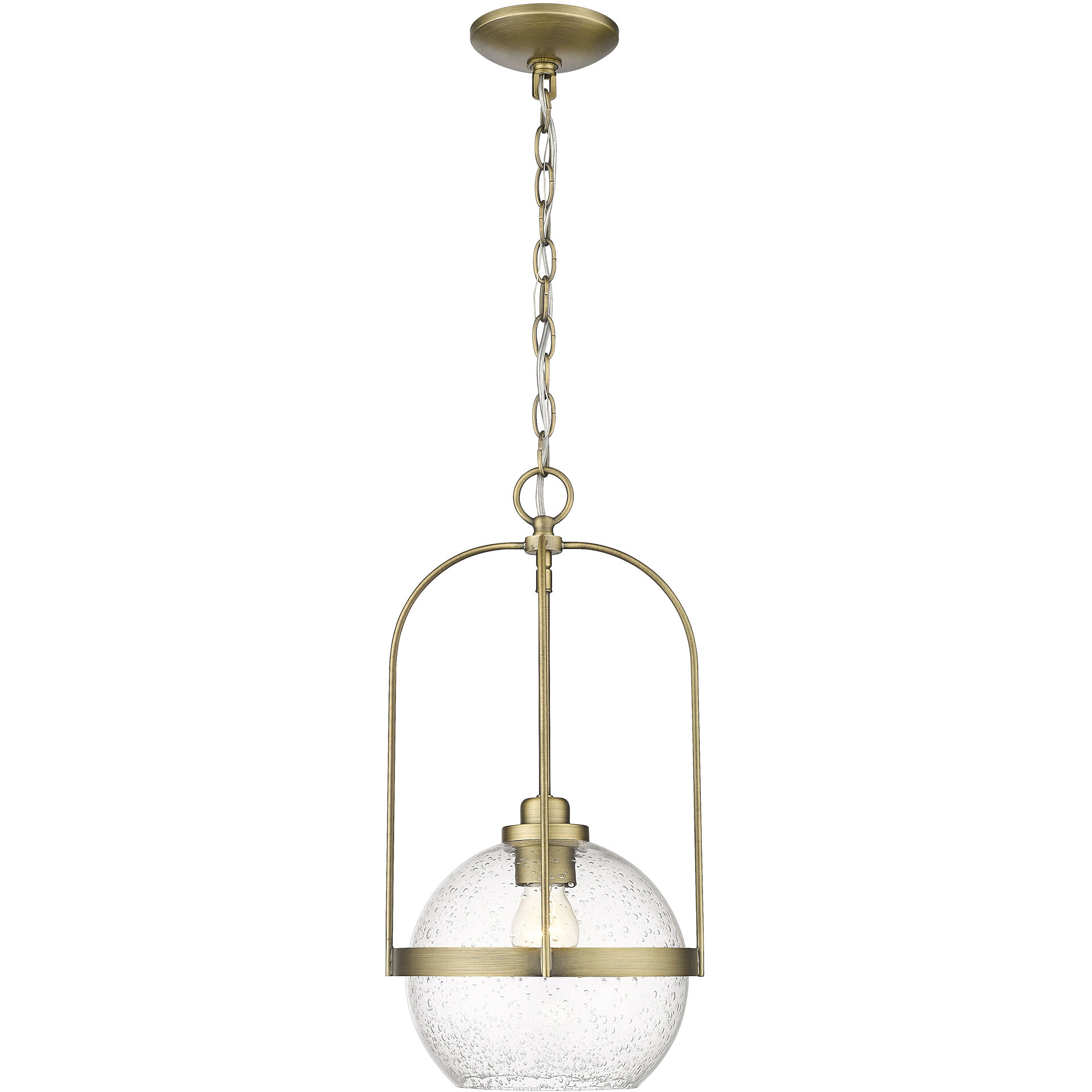 Devonshire 1 Light 10 inch Antique Brass Pendant Ceiling Light