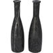 Moris 13 X 3.5 inch Decorative Candle Holder in Black Marble, Set of 2