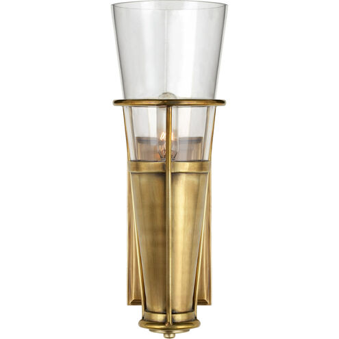 Thomas O'Brien Robinson 1 Light 4.25 inch Hand-Rubbed Antique Brass Single Bath Sconce Wall Light in Clear Glass
