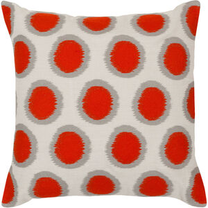 Ikat Dots 20 inch Cream, Bright Orange, Medium Gray Pillow Kit