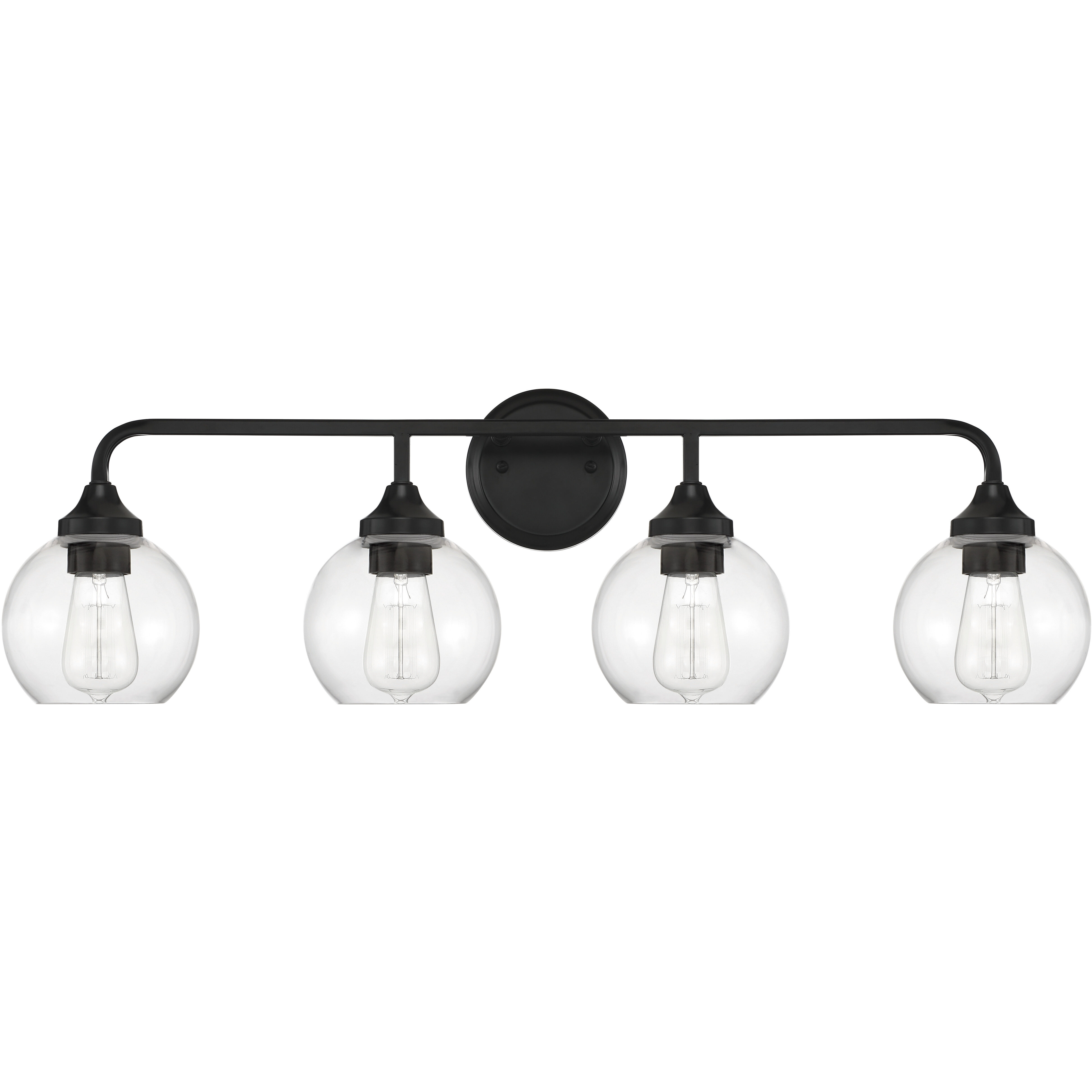 Glenda 4 Light 32 inch Flat Black Vanity Light Wall Light
