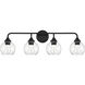 Glenda 4 Light 32 inch Flat Black Vanity Light Wall Light