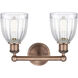Brookfield 2 Light 14.75 inch Antique Copper Bath Vanity Light Wall Light in Clear